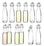 BigDean 6x Glasflaschen mit Bügelverschluss 500 ml - Draht-Bügelflasche zum Ansetzen von Ölen, Alkohol, Likören, Säften - Luftdicht - Made in Germany