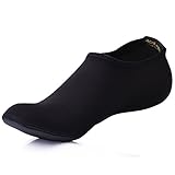 JACKSHIBO Schwimmschuhe Damen Barfussschuhe Barfußschuhe Herren Badeschuhe Wasserschuhe Kinder Strandschuhe Jungen Mädchen Surfschuhe Aquaschuhe. Schwarz 37/38 EU M