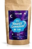 BIO Happy Dreamer Tea 100g - Abendtee - biologische Spitzenqualität - loser Kräuter Tee mit Baldrian, Lavendel, Johanniskraut, Passionsblume, Hopfenblüten, etc.