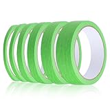 Prasacco 6 Rollen Masking Tape Aquarell, Abklebeband Kreppband Klebeband Grün Band Klebeband Papier Maskierband Fein Gestreiftes Breiten 0,5cm, 0,8cm,1cm,1,2/5/8cm für Heimwerker Beim(Grün 22 Yard)