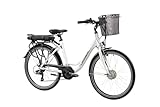 F.lli Schiano E-Moon, E Bike für die Stadt 26 Zoll, 36V 13Ah Abnehmbarer Akku, Motor 250W 40Nm, City Ebike für Herren/Damen, Weiss