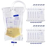 Tvvcalk 10 Stück 750ml Urinbeutel katheterbeutel, Urinbeutel Beinbeutel, Katheter Beinbeutel, Urindrainagebeutel mit 2 Stoffgurten, Ventil und T-Ablass
