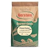 Gerstoni Fitnessflocken kernig 3kg, mild-nussige Gerstenflocken in PREMIUM-QUALITÄT für Gesundes Frühstück, Kochen und Backen mit Beta-Glucan