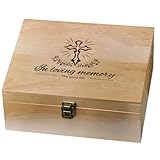 arricraft 1 Stück Erinnerungsbox Aus Holz Box Mit Klappdeckel „In Loving Memory“ Motiv: Kreuzranken Dekorative Aufbewahrungsbox Versteckbox Für Fotos Briefe Jahrestage Hochzeiten