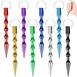 XSHAO® 8 Stück Kubotan Selbstverteidigung, Selbstverteidigung Waffen Legal Kubotan Schlüsselanhänger Verteidigungs Waffen für Frauen, Self Defense Keychain für Notfallhammer
