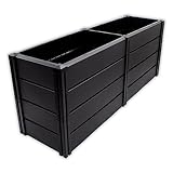 NYVI Hochbeet NYVIGreen XL 158x44x61cm 392 Liter - Gartenbeet aus wetterfestem & recyceltem Kunststoff - Pflanzenbeet - Pflegeleicht, Steckmontage ohne Werkzeug - Blumenbeet