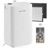 Greenmigo 25L/Tag Pro WIFI Luftentfeuchter mit HEPA-Filter Ionisator für Räume bis 70m2,Raumentfeuchter Entfeuchter Elektrisch mit Luftreiniger Funktion,Mobile Wäschetrocknung,App-Steuerun,24h Timer