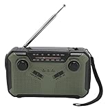 Notfall-Wetterradio, Solar-Handkurbel-Wetterwarnradio mit Licht, Tragbares AM-FM-Radio mit 2500-mAh-Akku, Handschlaufendesign, für Outdoor-Survival-Camping