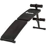 tectake® Sit-up Bank Bauchtrainer klappbar & verstellbar inkl. gepolsterte Beinfixierung | (LxBxH): ca. 120 x 33 x 63 cm