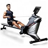 ISE Rudergerät für Zuhause,Magnetisches Rudergeräte mit APP & LCD-Display & 8 Widerstandsstufen, Leises Magnetisches Rudergerät,Leises Heimrudergerät für Cardio-Training,Indoor-Gerät für das Home-Gym