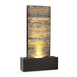 blumfeldt Raincastle Gartenbrunnen für drinnen und draußen Allround Edition - stetiger Wasserumlauf, extralanges 10 m Netzkabel, 12 LEDs, 8 W Pumpe, Schutzart: IPX8, 10 kg, Graphitgrau