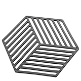 Topf Untersetzer, Silikon Topflappen, Topfuntersetzer Set, Spülmaschinenfest Hitzebeständigerung rutschfest Dekorative Untersetzer für Töpfe und Pfannen, (Schwarz (gestreift) 10 Stück)