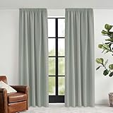 KGORGE Salbeigrün Vorhang Kinderzimmer Thermovorhang Hitzeschutz Kräuselband Thermo Gardinen Blickdichte Vorhänge 240 x 140 cm(HxB) Verdunklungsvorhänge für Schienen Blackout Curtains