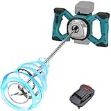 IMAYCC1300W Kabellose Mörtelrührer Elektrischer Betonmischer,Rührwerk Beton 18-20V Mit 6-Gang-Drehzahlregulierung,Quirl Mörtelrührer M14,Rührgerät Mörtel Für Mischen,Zemen (Keine Batterie Enthalten)