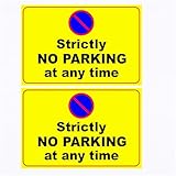 Strictly Parkverbotsschild, 30 x 20 cm, gelber PVC-Kunststoff, 2 Stück (gelb und schwarz, 400 x 300 mm)