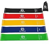 HCT Style Fitnessbänder Resistance Bands Set 5 Theraband Widerstandsbänder Krafttraining Trainingsband Fitnessband Für Muskelaufbau Yoga Pilates Inklusive Vollständiger übungsanleitung Und Tasche