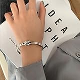 Damen Armband,925 Sterling Silber Armreif Mode Doppelschicht Keltischer Knoten Einfach Einzigartiger Manschetten-Armreif Verstellbares Offenes Amulett-Armband Für Männer Frauen Ewigkeit Schmuck We