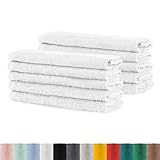 10er Pack Frottier Gästetücher Set 30x50 cm | 100% Baumwolle| 10x Gästetuch Weiss