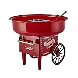 Cookplus Zuckerwatte-Maschine Rot Schnelle und einfache Erwärmung, Einfach Tragbar, Einfache Handhabung einfache Reinigung, Rasch und Lecker