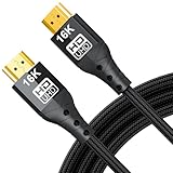 ZIKNYDO HDMI 2.2 Kabel 3m (Ultra High Speed 96Gbps, 16K/10K/8K/4K, Dynamic HDR, HDR10+, Dolby Vision, Dolby Atmos, DTS:X, HDCP 2.2&2.3) kompatibel mit HDMI 2.1/2.0 Kabel, PS5, Xbox, Monitore, HDTV