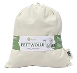 Bio Fettwolle Naturwolle 100g Schafwolle Rohwolle Wollfett Lanolin 100% Natur zur Pflege sensibler Hautpartien