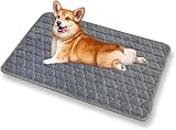 DeBizz Hundebett Mittelgroße Hunde, 70 x 50 cm Grau Hundedecke, rutschfeste Unterseite Hundekissen, Waschbar Hundematte, Flauschige Hundebetten für Mittlere und Kleine Hunde (Grau)