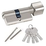 Hengsong Knaufzylinder,Zylinderschloss 30 30,Schließzylinder mit Knauf,Profil-Zylinder 30/30 Metall,inkl. 5 Schlüssel,Türschloss für Türen Innentür,aus Zinklegierung,L6cmx B1.5xmxH3cm