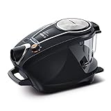 Bosch Staubsauger beutellos ProSilence Serie 8 BGS7MS64, Bodenstaubsauger, leise, Hygiene-Filter, Bodendüse für Parkett, Teppich, Fliesen, starke Saugleistung, langes Kabel, 800 W, schwarz