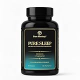Pure Mastery® Pure Sleep Premium Nährstoffkomplex mit Melatonin, Melisse, Passionsblume, Ashwagandha, Hopfen, B-Vitaminen, Magnesium und Aminosäuren - 90 Kapseln. Vegan und laborgeprüft.