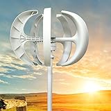 12V 600W Wind Turbine Generator Windkraftanlage Windräder Vertikale Lantern Windgenerator Weiß mit Controller