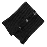 Xuancai Weicher Strickgarn, Halswärmer mit verstellbaren Knöpfen, Schlauchschal für Outdoor-Aktivitäten, Damen, Reise, Halstuch, Schwarz , Einheitsgröße