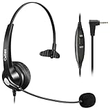 Telefon-Headset mit Mikrofon, Geräuschunterdrückung und Lautstärkeregler, 2,5 mm Büro-Telefon-Kopfhörer für VTech Panasonic KX-TGE633M TGF352N Cisco SPA504G 508G AT&T ML17929 RCA schnurlose