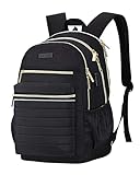 KEOFID Anti-Diebstahl-Reise-Laptop-Rucksack mit USB-Ladeanschluss für Männer und Frauen, Schulbüchertasche, Rucksack für Damen, Carbon und Gold