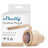 Shelly Outdoor Plug S Gen3, WLAN Smarte Steckdose für den Außenbereich, IP44, Matter-Zertifiziert, 12A, 2500W, Außenbeleuchtung, Leistungsmessung, Außenautomatisierung, Alexa, Google, Apple Homekit