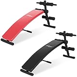 Physionics® Sit Up Bank mit Beinfixierung - klappbar, 5-fach verstellbar 60-72 cm, Stahl, Schwarz - Bauchtrainer, Trainingsbank, Rückentrainer, Bauchbank, Fitness Workout Bench für Bauchtraining