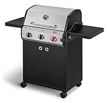 Enders® Gasgrill Chicago Next 3 R Turbo, 3-Edelstahlbrenner, doppelwandige Garhaube, 2 abklappbare Seitenablagen, integriertes Thermometer, 10,6 kW Switch Grid™, 800° Grad Turbo Zone™ #89346