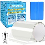 Pool Reparaturset, Transparentes Pool Reparaturset Unterwasser, Pool Reparatur Klebeband 10 cm x 152 cm,Pool Flicken Klebeband Zur Reparatur Verschiedener Schwimmbadoberflächen (10cm x 150cm)