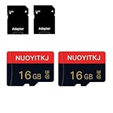 Micro-SD-Karte, 16 GB, Klasse 10, mit SD-Adapter, Hochgeschwindigkeits-Speicherkarte für Tablet, Kamera, Drohne, 2 Stück