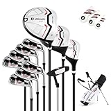 COSTWAY Komplett Golfschläger Set Damen, 15 teilges Golf Set Rechtshänder mit Golftasche & Regenhaube, Golfschlägersätze mit #1 Driver, #3 Fairway-Holz, Hybrid, Eisen & Putter (Rot)