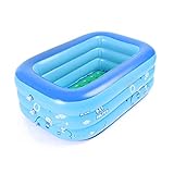 JYCRA Baby aufblasbare Badewanne, Zusammenklappbar Pool, Dicker Langlebig Baby Schwimmbad Tragbar Reise Becken Dusche für Baby und Kinder, PVC, Blau, 120x70x35cm…