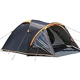 EchoSmile 4 Personen Camping Zelt,3-4 Saison Wasserdichtes 5000mm Zelt,Kuppelzelt mit Vorzelt,leichtes Wanderzelt Outdoor iglu Zelt Festivalzelt