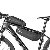 ROCKBROS Fahrradtasche Set, Fahrrad Lenkertasche + Rahmentasche, 2 in 1 Abnehmbare Dreiecktasche für MTB Rennrad E-Bikes 2,5L Wasserdicht