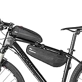 ROCKBROS Fahrradtasche Set, Fahrrad Lenkertasche + Rahmentasche, 2 in 1 Abnehmbare Dreiecktasche für MTB Rennrad E-Bikes 2,5L