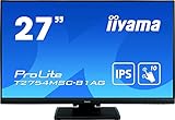 iiyama ProLite T2754MSC-B1AG 68,6cm (27') IPS LED-Monitor Full-HD 10 Punkt Multitouch kapazitiv (VGA, HDMI, USB 3.0) AntiGlare Beschichtung, Höhenverstellung, schwarz