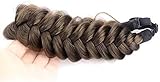 BOBIYA Messy Wide 2 Stränge Synthetisches Haar Auburn Geflochtenes Stirnband Klassisches Chunky Geflochtenes Stirnband Elastisches Stretch Geflochtenes Haarband (Dunkelbraun)