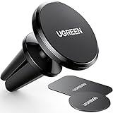 UGREEN Handyhalterung Auto Magnet Lüftung Magnetische Handyhalter Auto 360° mit 2 Metallplatten Magnet KFZ Handyhalterung kompatibel mit iPhone 16 15 Pro Max Plus 14 13 Galaxy S23 Huawei usw. (Glatt)
