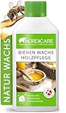 Nordicare Bienenwachs 500ml für Holz & Möbel - Holzpflege Bienen-Wachs für effektiven Holzschutz - Möbelpflege Holzwachs, Möbelwachs, Beeswax Wood Polish