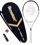 Senston Tennisschläger 68,6 cm, S700 Professioneller Tennis Schläger mit guter Kontrolle und gutem Grip, mit Tennistasche und Vibrationsdämpfer,Black