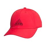 adidas Herren Alliance Medium Crown Structured Adjustable Fit Strapback Hat Baseballkappe, Reines Rubinrot/Schwarz, Einheitsgröße