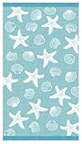 Delindo Lifestyle Strandtuch Miami, Seestern- und Muschelmuster, 100% Baumwolle, 100x180 cm groß, OEKOTEX-100, Mint grün
